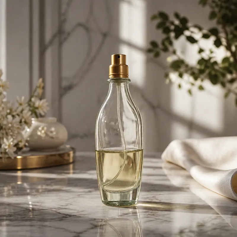 عطر بنمط رخام فاخر — المنتج نفسه بمشهد احترافي